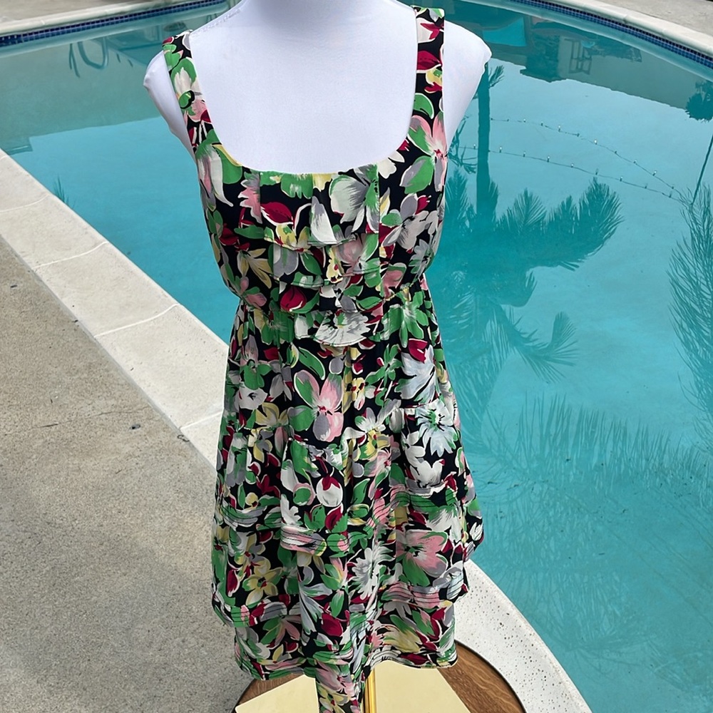 Anthropologie | Moulinette Soeurs 100% Silk dress, floral, Size 0 / Small